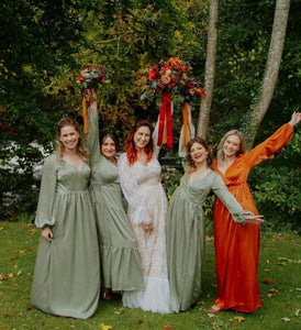 bridesmaid dresses in satin fabric