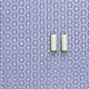 Cotton Lawn - Embroidered Circles On Yarn Dyed Blue Stripe