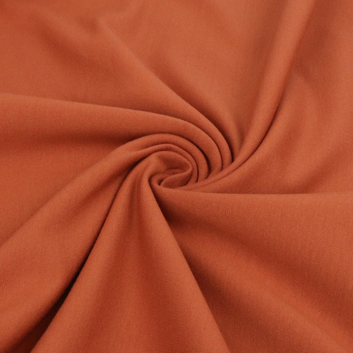 Cotton Sweatshirt Brushed Jersey - Rust Orange - END OF BOLT 72cm