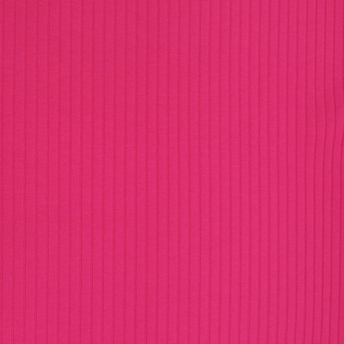 Cotton Wide Ribbed Jersey - Pink - END OF BOLT 112cm