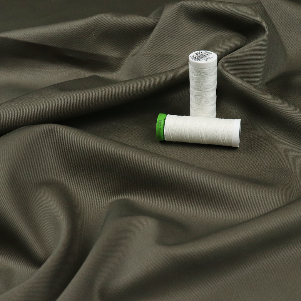 Deadstock Cotton Tencel™ Twill Khaki Green Sew Me Sunshine