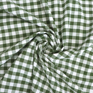 Gingham Yarn Dyed Cotton - Leaf Green - END OF BOLT 56cm