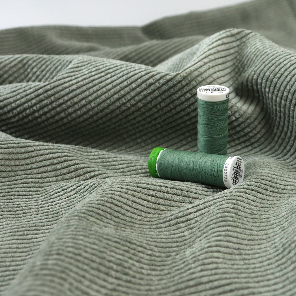 Corduroy Faux Fur Back Sage Green Sew Me Sunshine