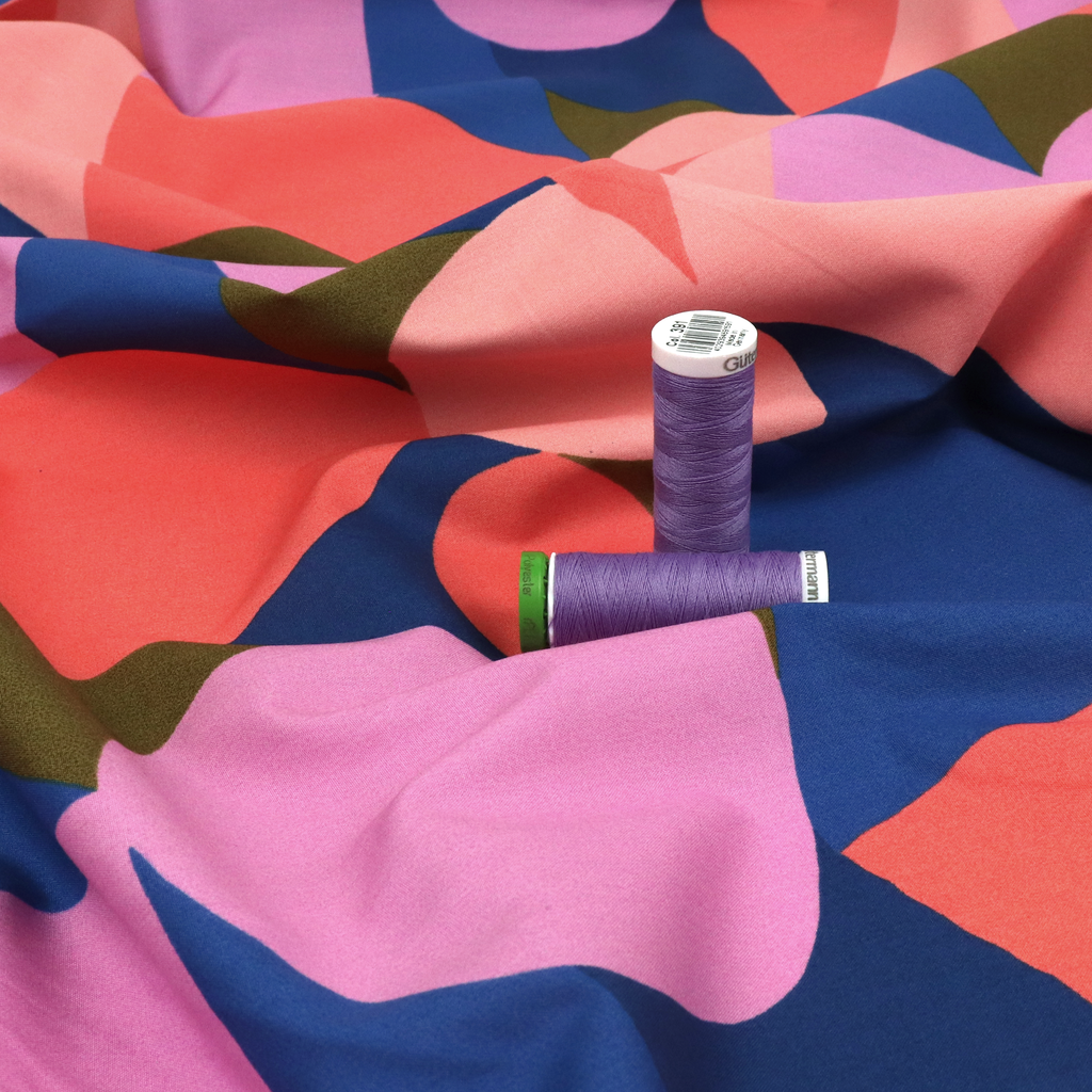 Cotton Poplin Nerida Hansen Multi Shapes Blush Sew Me Sunshine