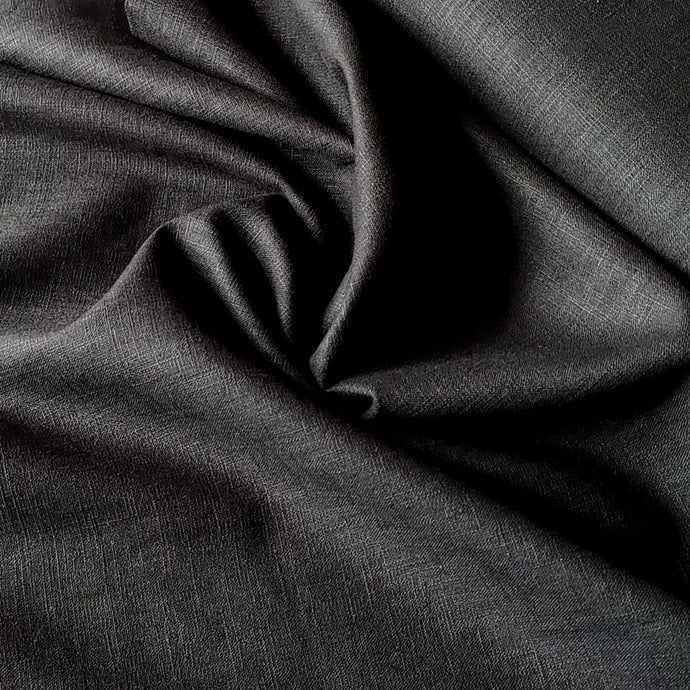 Washed Linen Cotton - Black - END OF BOLT 88cm