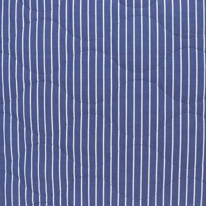 Quilted Chambray Coating - Yarn Dyed Blue + White Stripe
