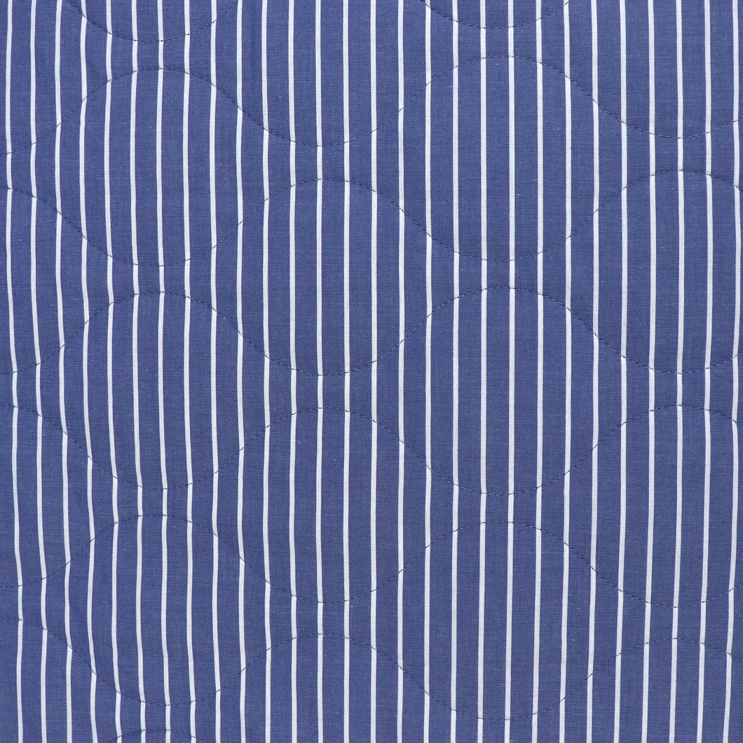 Quilted Chambray Coating - Yarn Dyed Blue + White Stripe