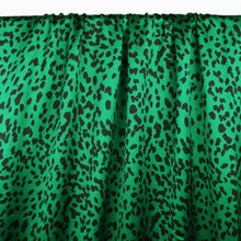 Satin - Leopard Emerald Green - END OF BOLT 170cm