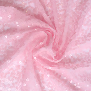 Tulle - Sequin Flowers - Pink - SALE