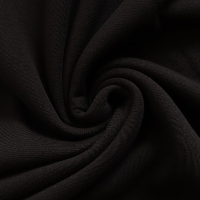 Fleece Backed Sweatshirt Jersey - Black - END OF BOLT 75cm