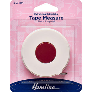 Retractable Tape Measure - 300cm / 120" - Hemline