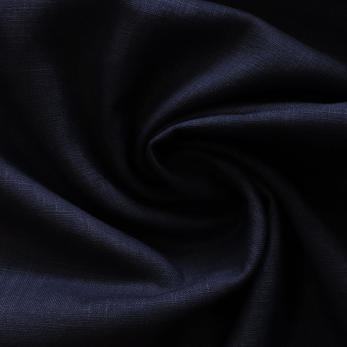 Washed Linen Cotton - Navy - END OF BOLT 123cm