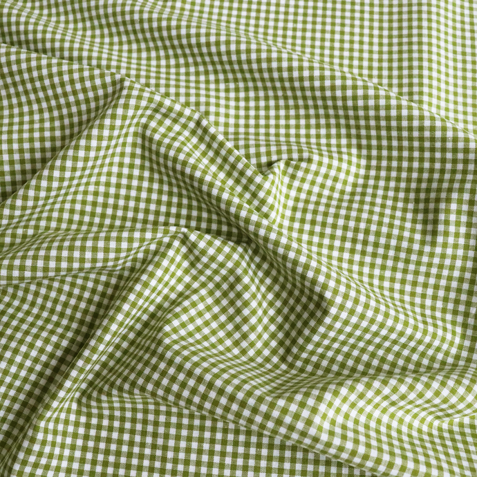 Mini Gingham Yarn Dyed Cotton - Green - END OF BOLT 85cm