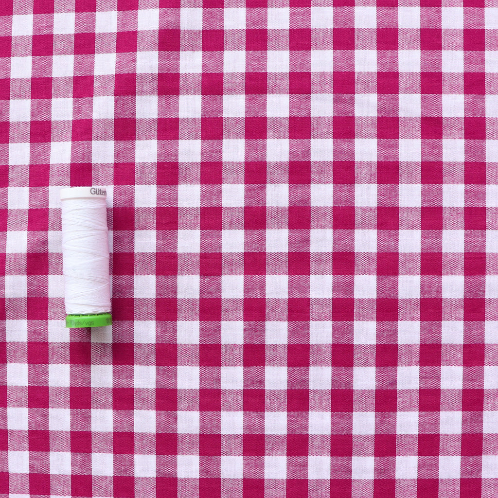 Gingham Yarn Dyed Cotton Dark Pink Sew Me Sunshine