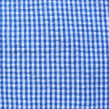 Cotton Seersucker - Royal Blue & White Gingham