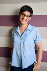 Hey June Handmade Willamette Shirt made using cotton voile by Patsy