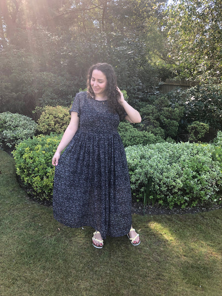 Crinkle chiffon summer maxi dress and top tips for sewing with chiffon by Emily