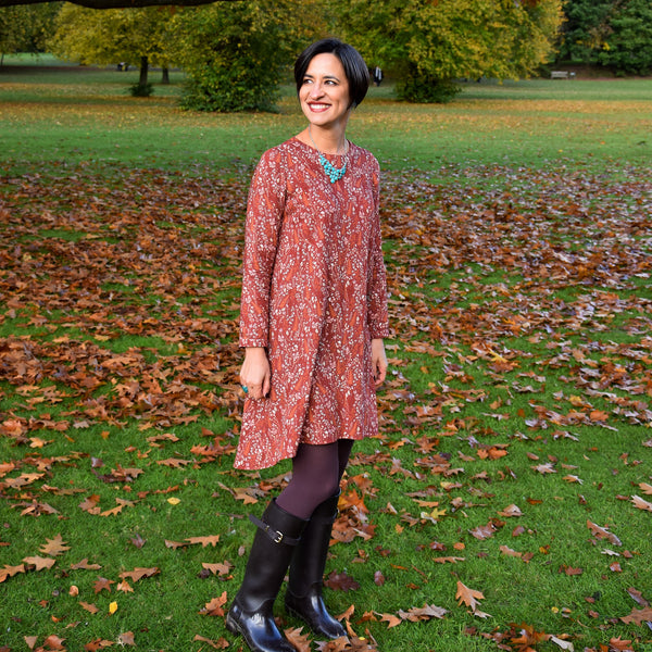 Grainline Studio Farrow Dress in See You At Six Rayon by Patsy