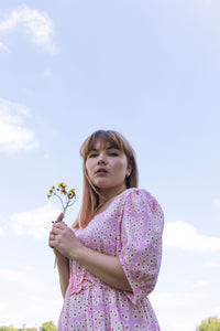 Paige's Square Neck Tilly and the Buttons Indigo Hack in Daisy Viscose