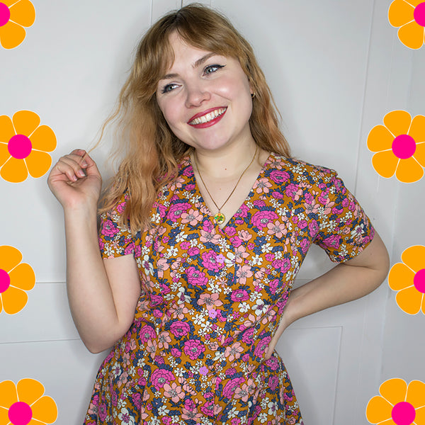 Retro Meets Modern Floral Dress | Ruby Star Society Lindley Lawns True Bias Shelby Dress by Paige Joanna