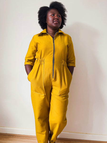 Mustard Ventana Cotton Twill Intrepid Boilersuit by Ruth