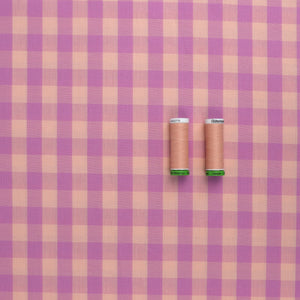 Yarn Dyed Cotton - Pink + Peach Gingham