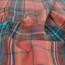 Deadstock Cotton Flannelette - Orange + Blue Check