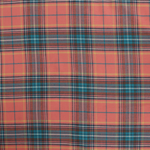 Deadstock Cotton Flannelette - Orange + Blue Check
