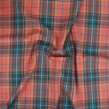 Deadstock Cotton Flannelette - Orange + Blue Check