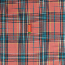 Deadstock Cotton Flannelette - Orange + Blue Check