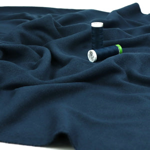 Brushed Ribbed Jersey Knit - Navy