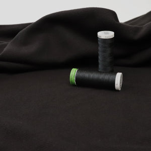 Brushed Viscose Ribbed Jersey Knit - Black