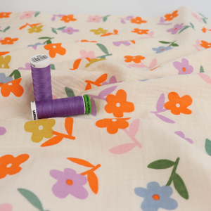 Cotton Double Gauze - Bright Flowers