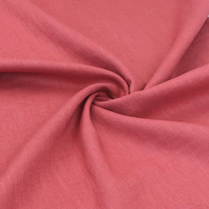 Washed Linen Cotton Lightweight - Coral Pink