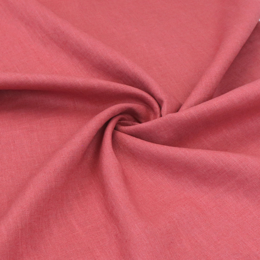 Washed Linen Cotton Lightweight - Coral Pink