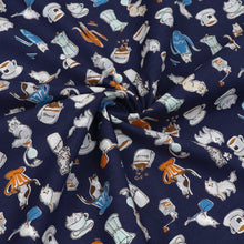 Cotton - Coffee Cats - Handworks Fabrics