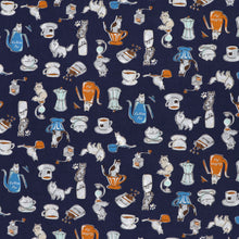 Cotton - Coffee Cats - Handworks Fabrics