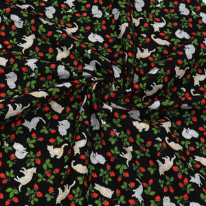 Cotton - Strawberry Cats - Handworks Fabrics