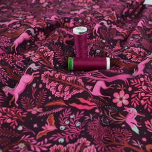Cotton French Terry - Magical Forest - Pink