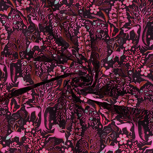 Cotton French Terry - Magical Forest - Pink