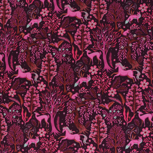 Cotton French Terry - Magical Forest - Pink