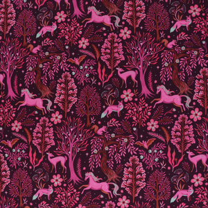 Cotton French Terry - Magical Forest - Pink
