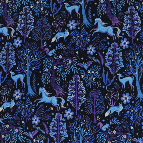 Cotton French Terry - Magical Forest - Purple