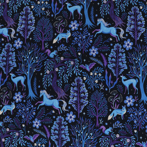 Cotton French Terry - Magical Forest - Purple