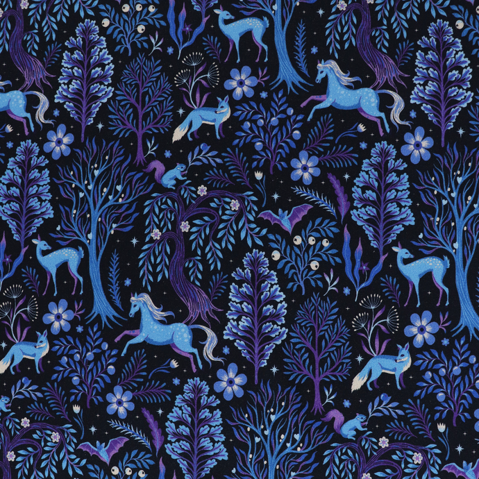 Cotton French Terry - Magical Forest - Purple