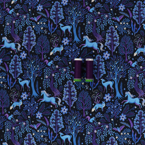 Cotton French Terry - Magical Forest - Purple