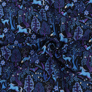 Cotton French Terry - Magical Forest - Purple