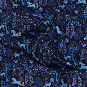 Cotton French Terry - Magical Forest - Purple