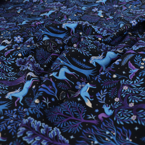 Cotton French Terry - Magical Forest - Purple