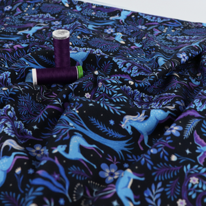 Cotton French Terry - Magical Forest - Purple